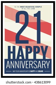 21 Years Happy Anniversary (Vector Illustration Poster Design)