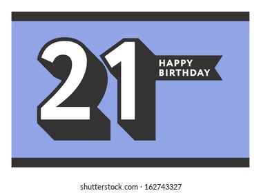 21 years happy birthday card