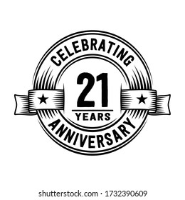 21 years logo design template. 21st anniversary vector and illustration.