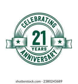 21 Jahre Logo-Design-Vorlage. 21. Jahrestag, Vektorgrafik und Illustration.