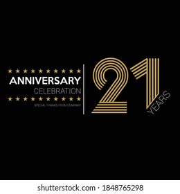 21 years old celebrating logo. happy anniversary 21th. Greetings celebrates.