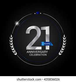 21 Years Silver anniversary logo, low poly design number