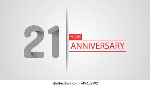 21 Years simple anniversary celebration logo, anniversary for celebration, birthday, wedding and party