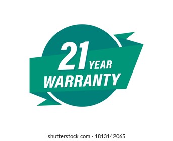 21 Years warranty badge vector images