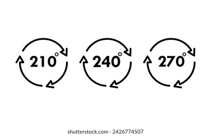 210, 240, 270 degree design template illustration