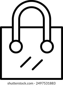 210 - Shopping Bag Line Filled Vector Icon Design
