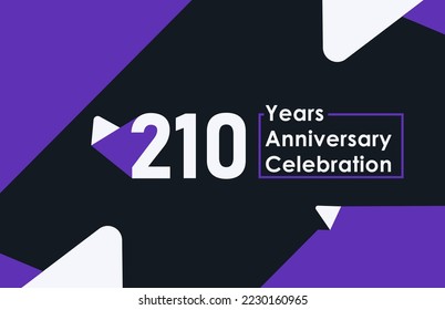 210 years anniversary celebration modern banner template design