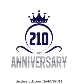 210 Years Anniversary Logo Blue Ribbon