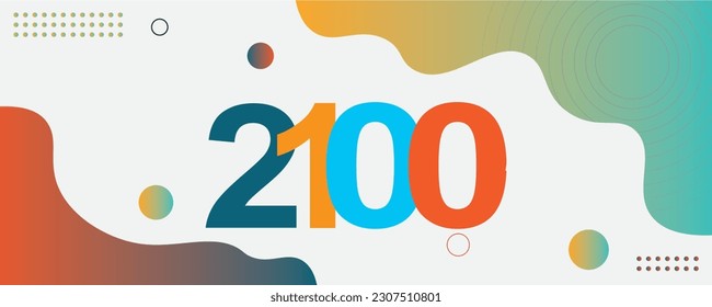 2100 Year logo text design for cover photo. Number design template. vector illustration