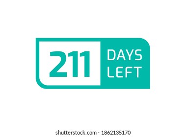 211 Days Left banner on white background, 211 Days Left to Go