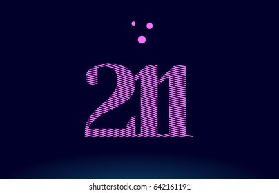 211 number digit logo pink line stripes magenta purple blue font creative text dots company vector icon design