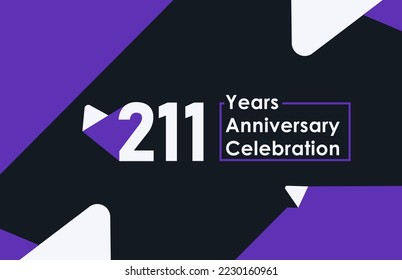 211 years anniversary celebration modern banner template design