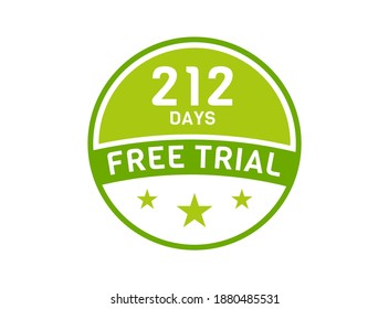 212 days free trial. 212 day Free trial badges