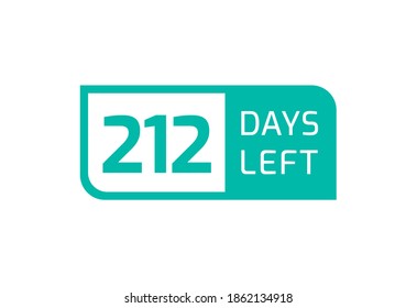 212 Days Left banner on white background, 212 Days Left to Go