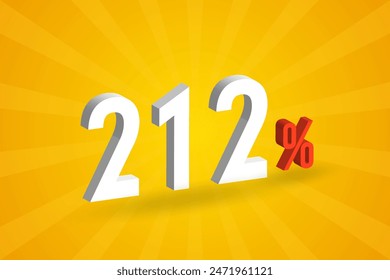 212% discount 3D text for sells and promotion.