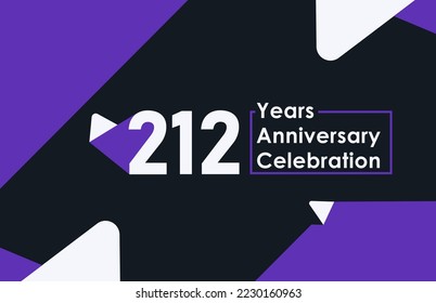 212 years anniversary celebration modern banner template design