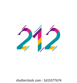 212 Years Anniversary Celebration Vector Template Design Illustration