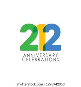 212 Years Anniversary Celebration Vector Template Design Illustration