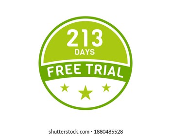 213 days free trial. 213 day Free trial badges