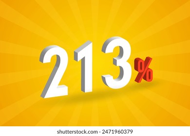 213% discount 3D text for sells and promotion.