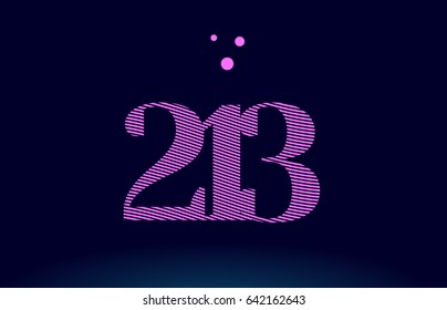 213 number digit logo pink line stripes magenta purple blue font creative text dots company vector icon design