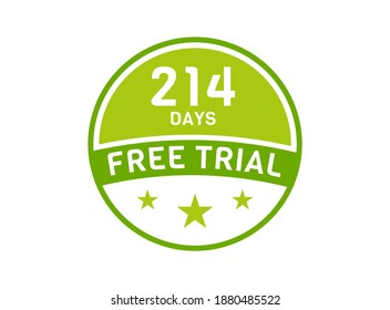 214 days free trial. 214 day Free trial badges