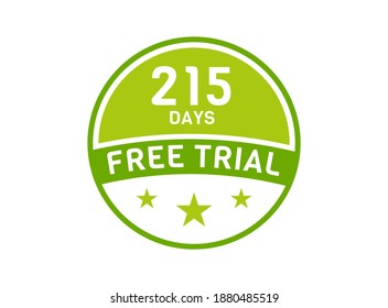 215 days free trial. 215 day Free trial badges