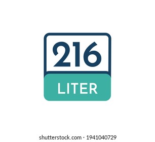 216 liters icon vector illustration