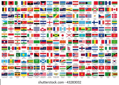 216 Official flags of the world in alphabetical order, with official Country and Capital name, verified by teachers for accuracy.