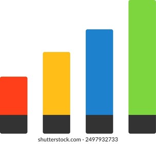 216 - Signal strength Flat Vector Icon Design