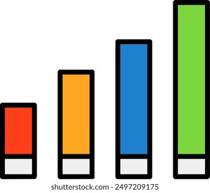 216 - Signal strength Line Filled Vector Icon Design