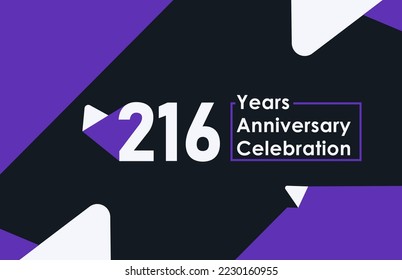 216 years anniversary celebration modern banner template design