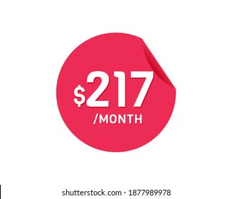 $217 Dollar Month. 217 USD Monthly sticker