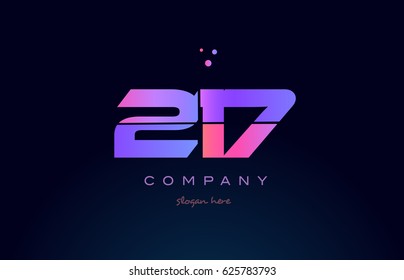 217 pink blue purple number digit numeral dots creative company logo vector icon design template
