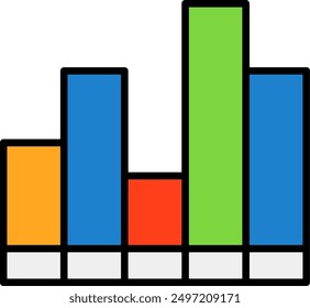 219 - Analytics Line Filled Vector Icon Design