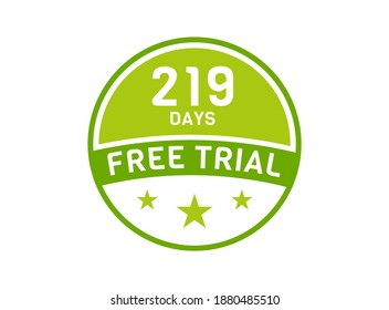 219 días de juicio gratuito. 219 días Insignias de juicio gratuitas