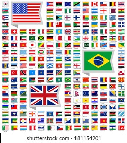 219 Flags of world, flat vector illustration, set (march 2014)