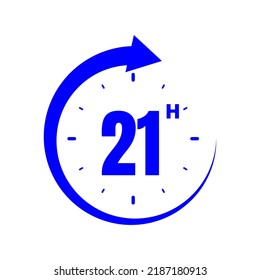 21hours, icon symbol blue, time, o'clock 