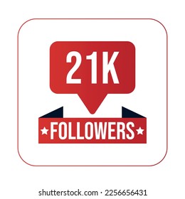 21K Followers Design Template Vector Illustration