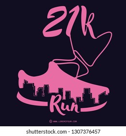21K Running Vector Template Design Illustration.