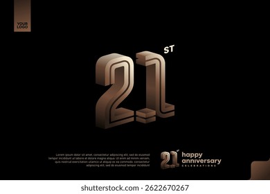 21st Anniversary Celebration with Festive 3D Number Design