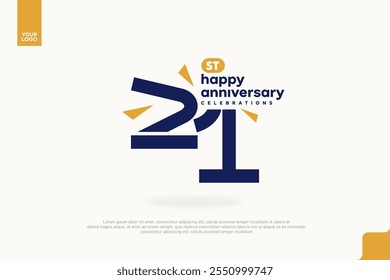 21st anniversary celebration icon logotype