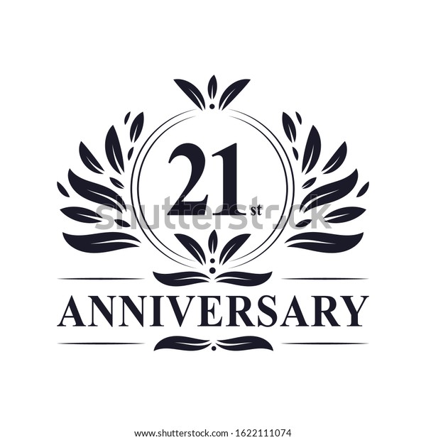 21st Anniversary Celebration Luxurious 21 Years Stock Vector (Royalty ...