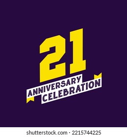 21st Anniversary Celebration vector design,  21 years anniversary