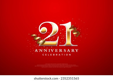 21st anniversary celebration, vector premium elegant and luxurious design.