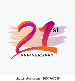 21st Anniversary Colorful Logo Vector