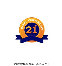 21st Anniversary emblematic logo design