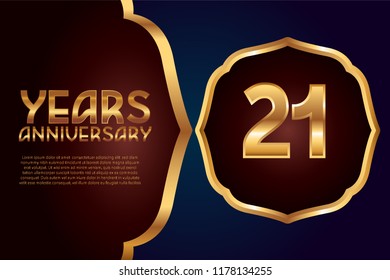 21st Anniversary gold numbers. background for anniversary