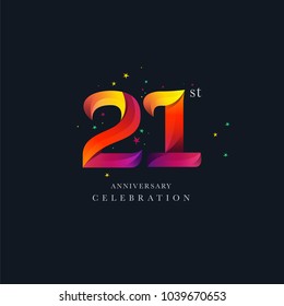 21st Anniversary Logo Design, Number 21 Icon Vector Template.