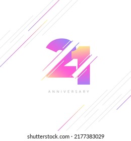 21st Anniversary Logo Design, Number 21 Icon Vector Template.

